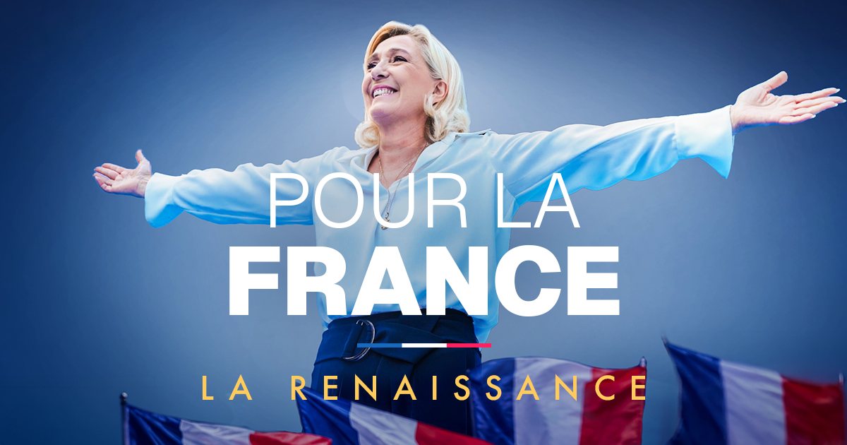 Affiche officielle de Marine Le Pen, Pour la France, la Renaissance