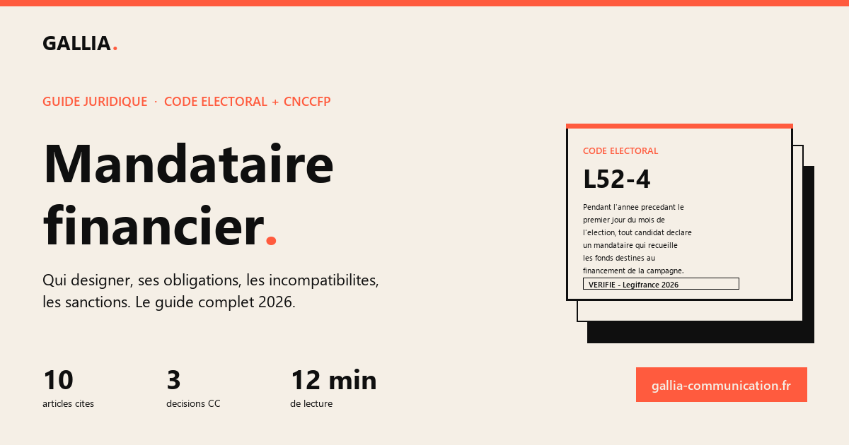 Schéma des flux financiers d'une campagne électorale avec mandataire financier